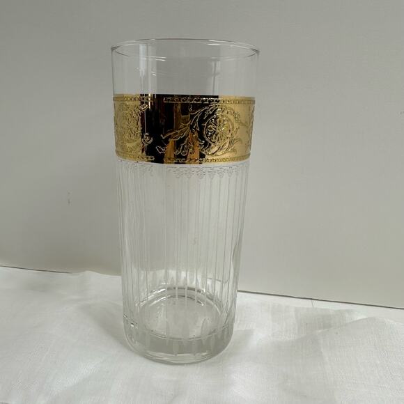 Vintage Culver Tyrol highball Glass Home Bar Gold Band - Picture 3 of 5